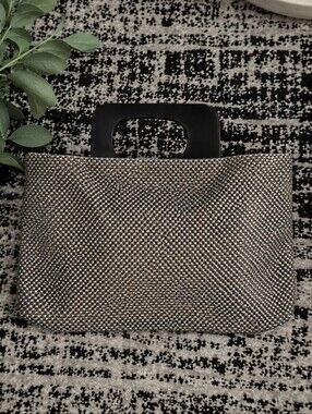 Vintage Chilewich Woven Vinyl Handbag Geometric Cutout Handle Minimalist MCM CC